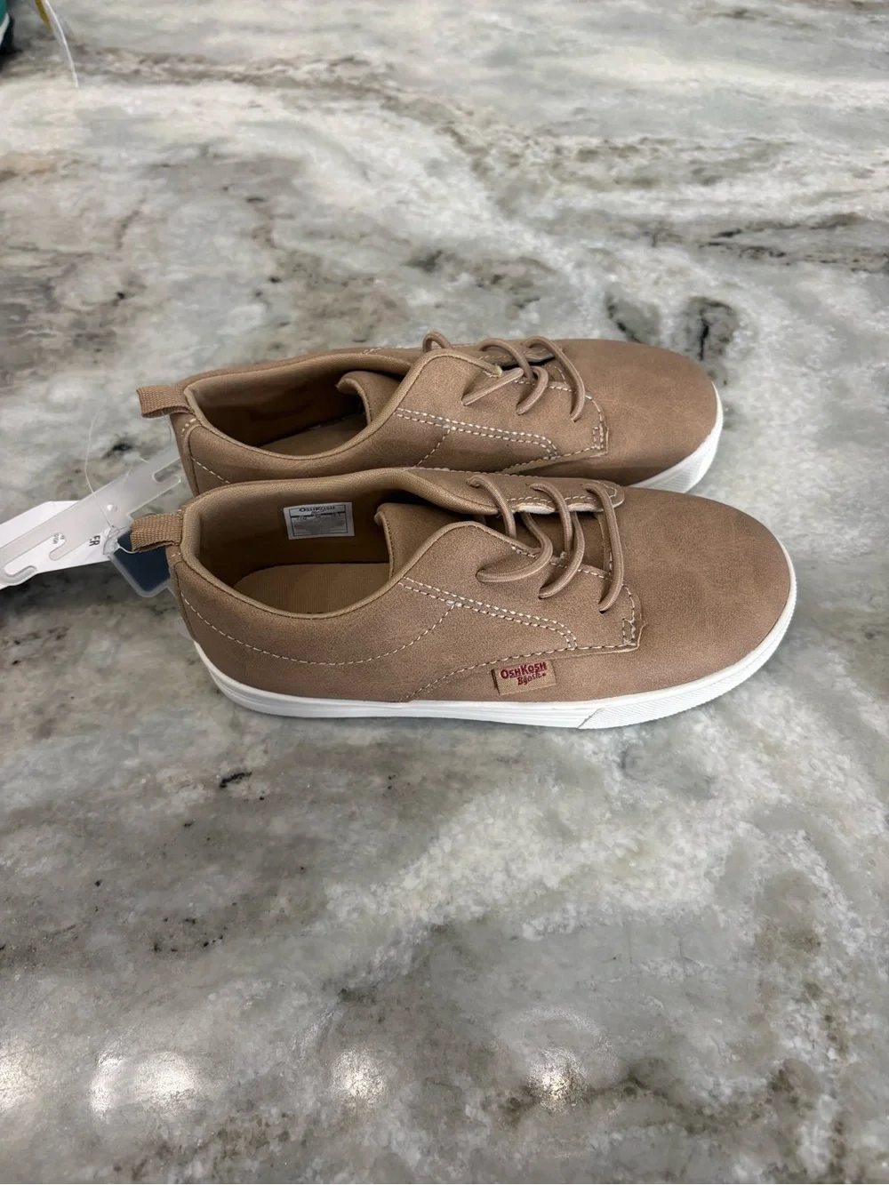 NWT Toddler OshKosh B'Gosh Putney Casual Sneakers Sz 12 Tan Slip On No Tie